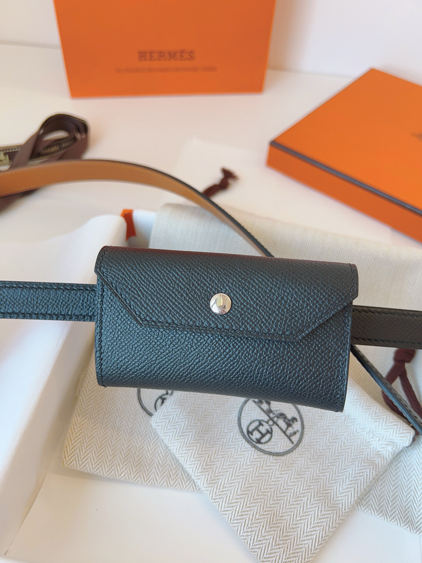 Hermes Kelly Pocket Leather Belt 18mm