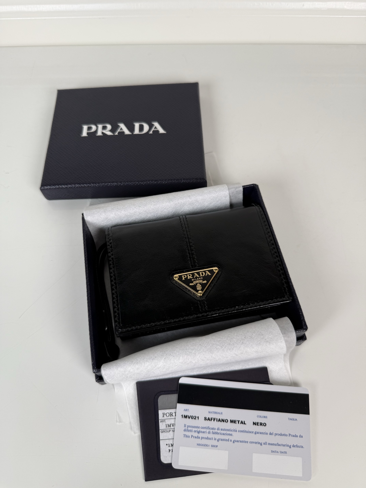 Prada Calfskin Small Wallet-Black