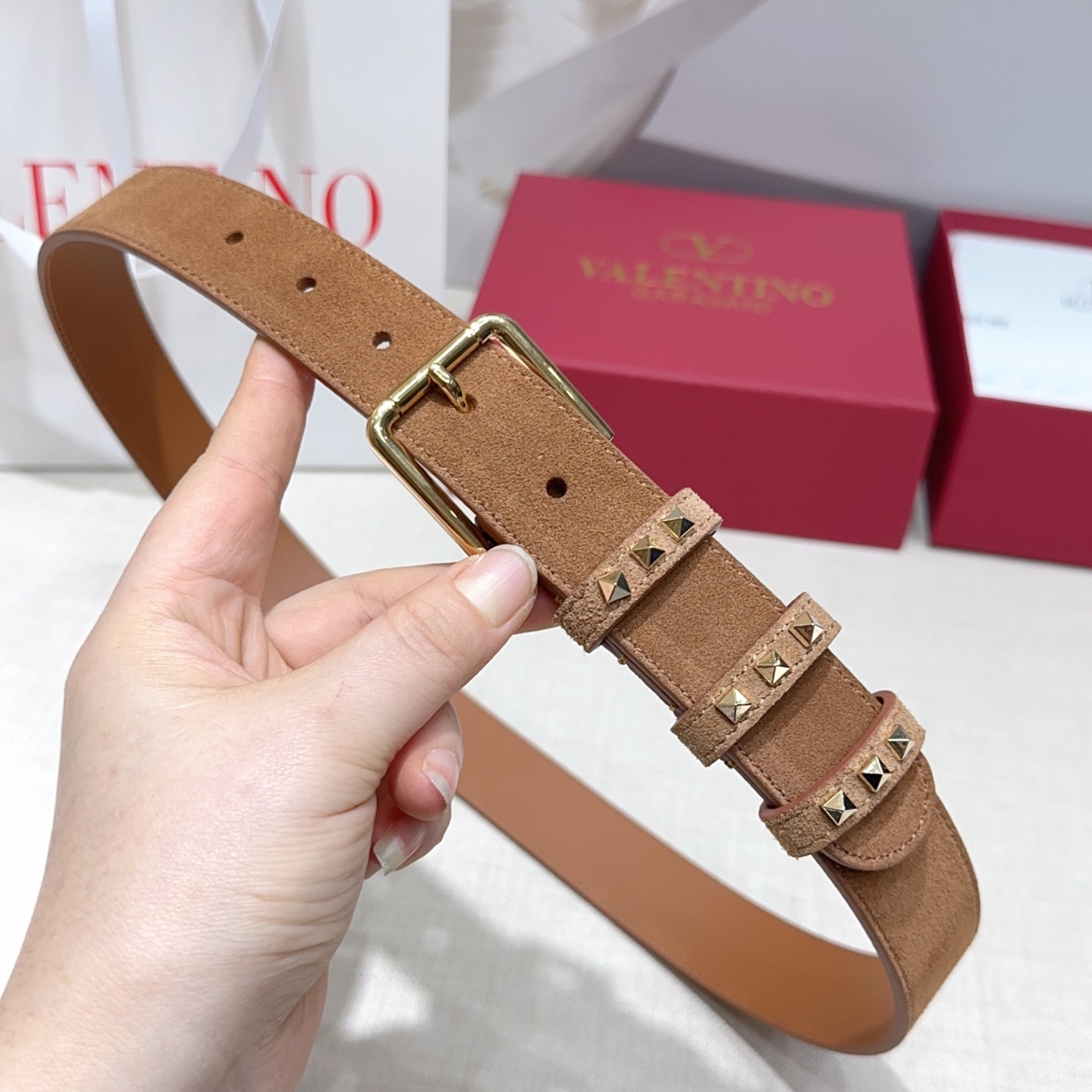 Valentino Suede Belt 3cm