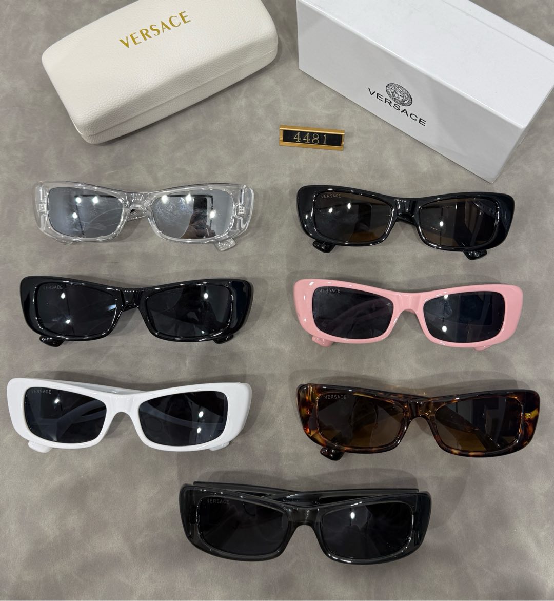 Versace Hollow Temple Rectangular Sunglasses Top quality - KAIROO