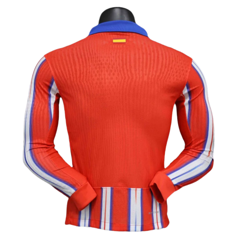 24-25 Atletico Madrid Home Long Sleeve Kit Player Version Shirt
