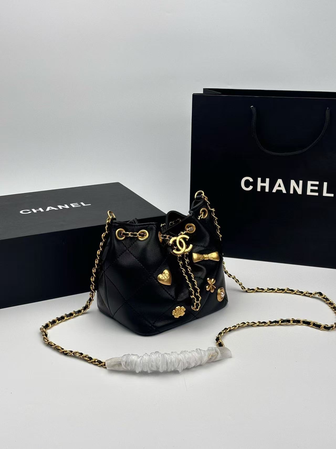 Chanel 25K New Badge Series Bucket Bag
