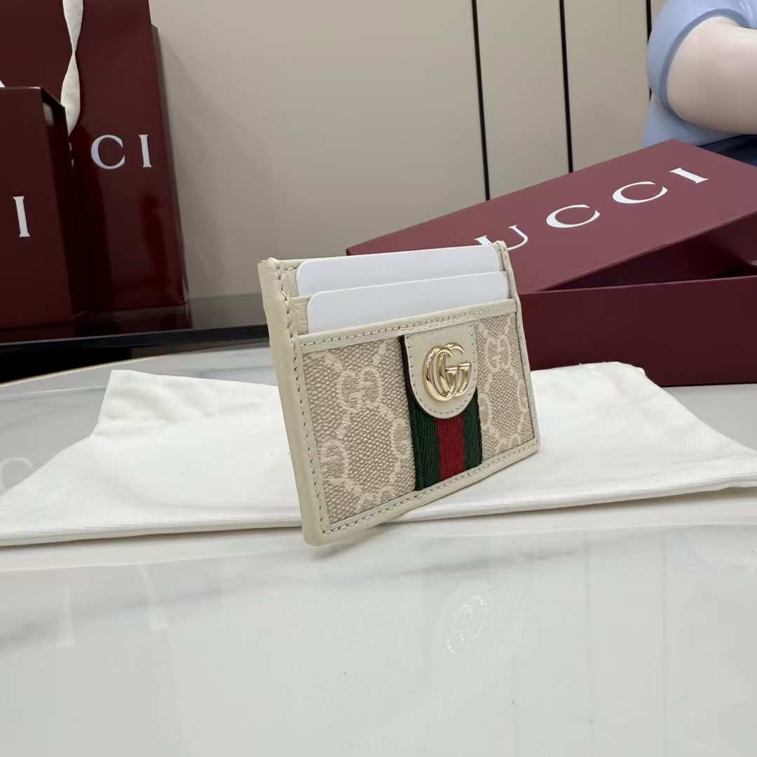 Gucci beige wallet card bag