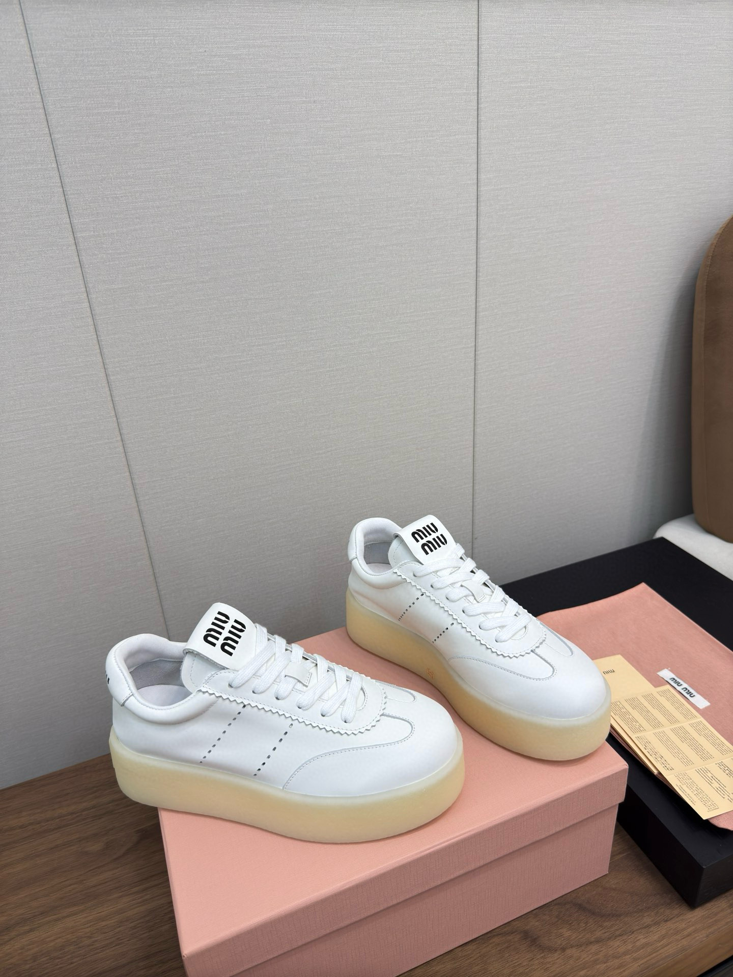 Miu Miu Plume Leather Sneaker