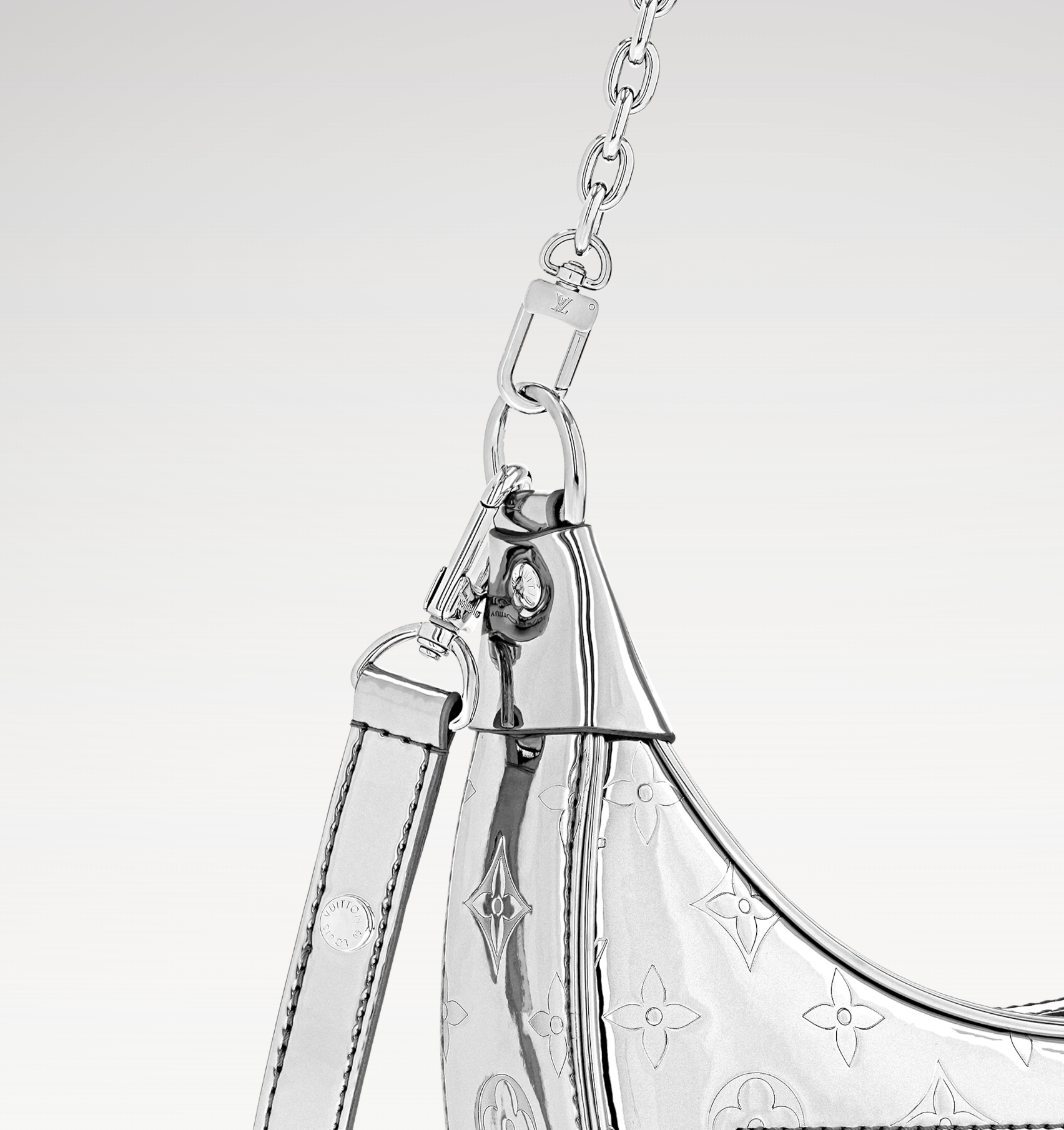 Louis Vuitton LV New silver embossed bag
