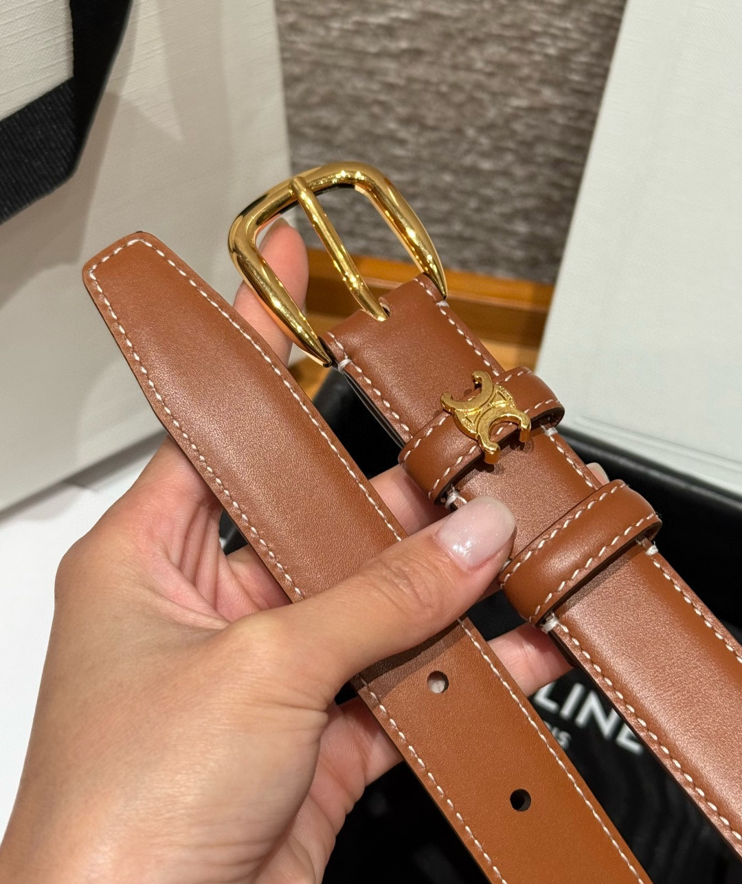 Celine Viivienne Belt Leather Belt 2.5cm