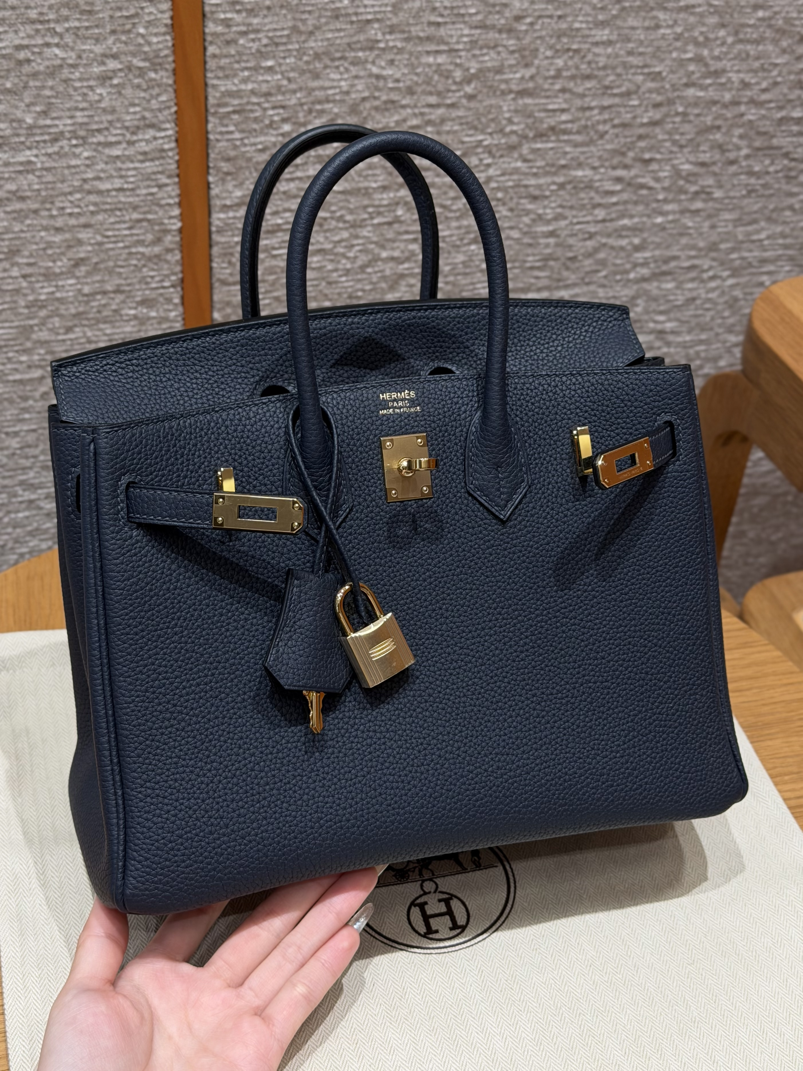 Hermes Caban Togo Birkin 25 Bag