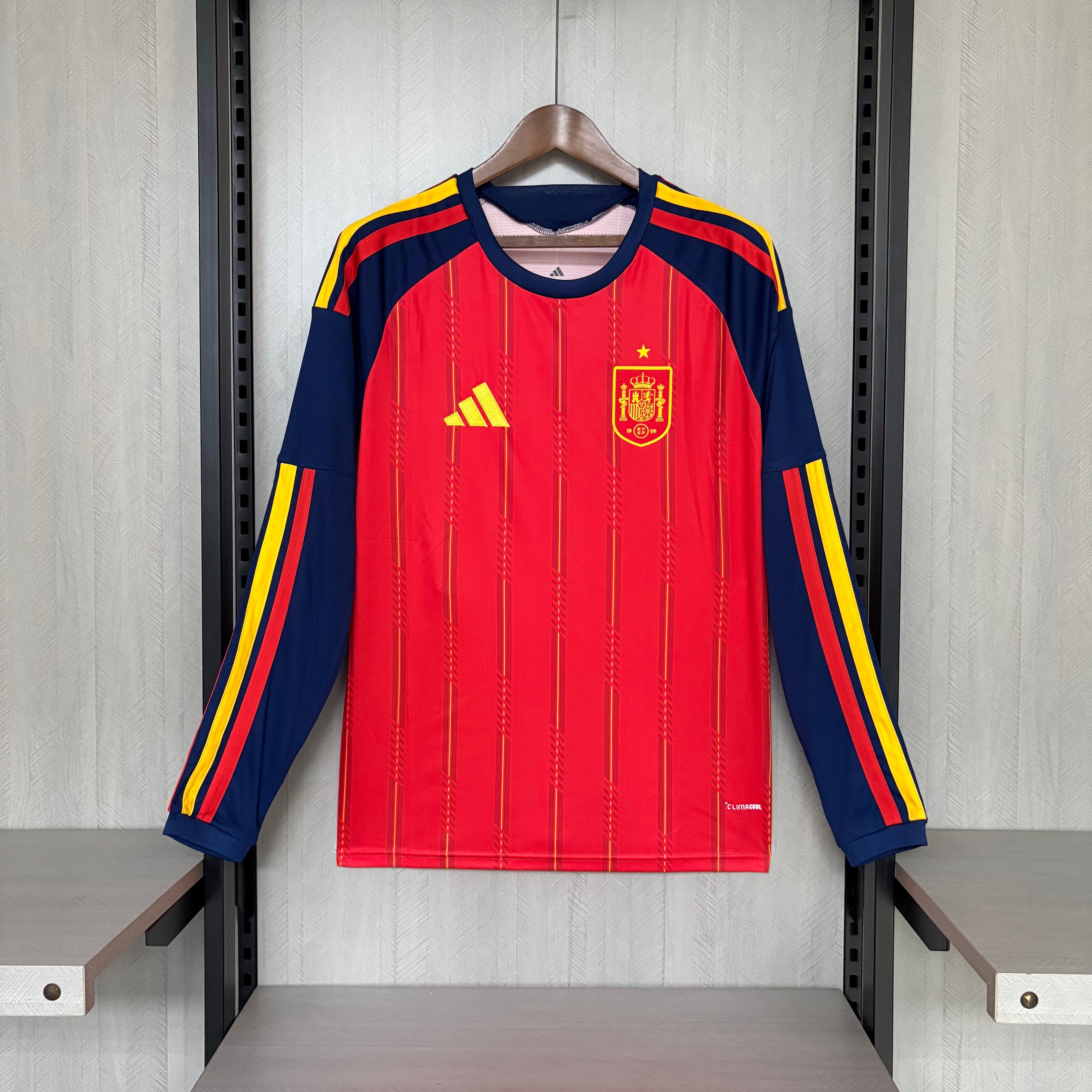 2026 Mens Spain World Cup Home Long Sleeve Jersey España  S-4XL