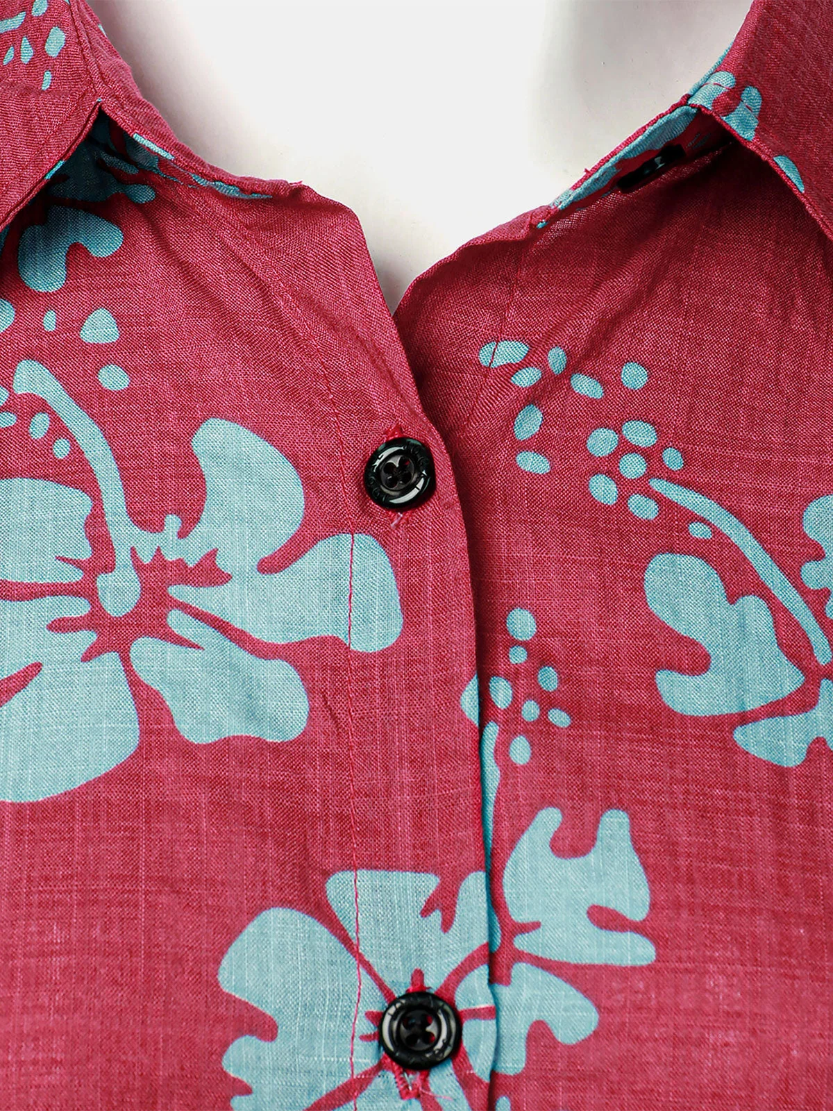 Women's Floral Print Cotton Hawaiian Summer Short Sleeve Shirt