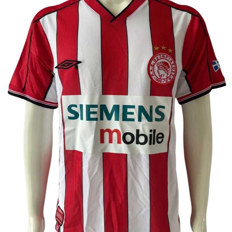 2002-2003 0lympiacos Home Retro Soccer Jersey