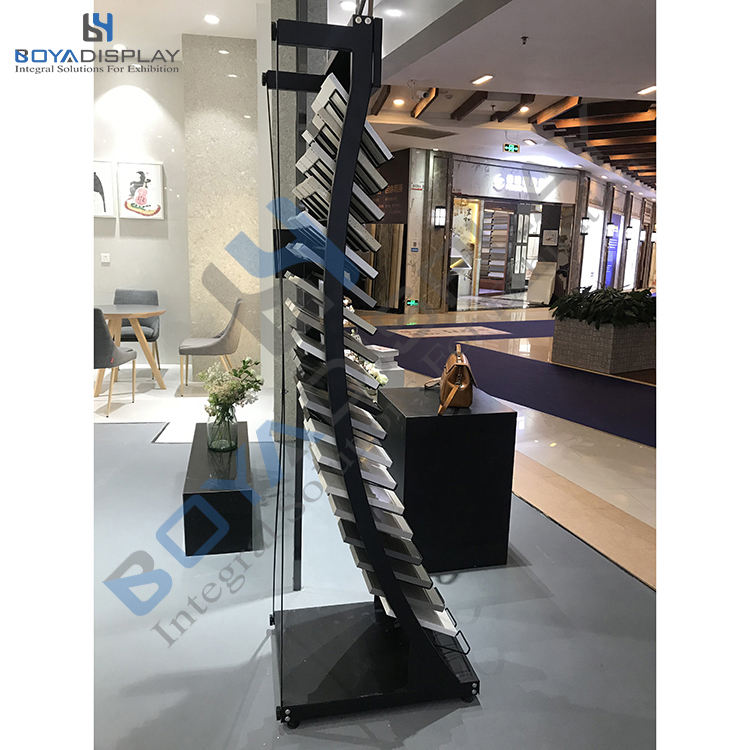 Boya Manufacturer High Quality 2.0mm Thickness Ceramic Tile Quartz Stone Sample Countertops Display Racks Advertising Custom