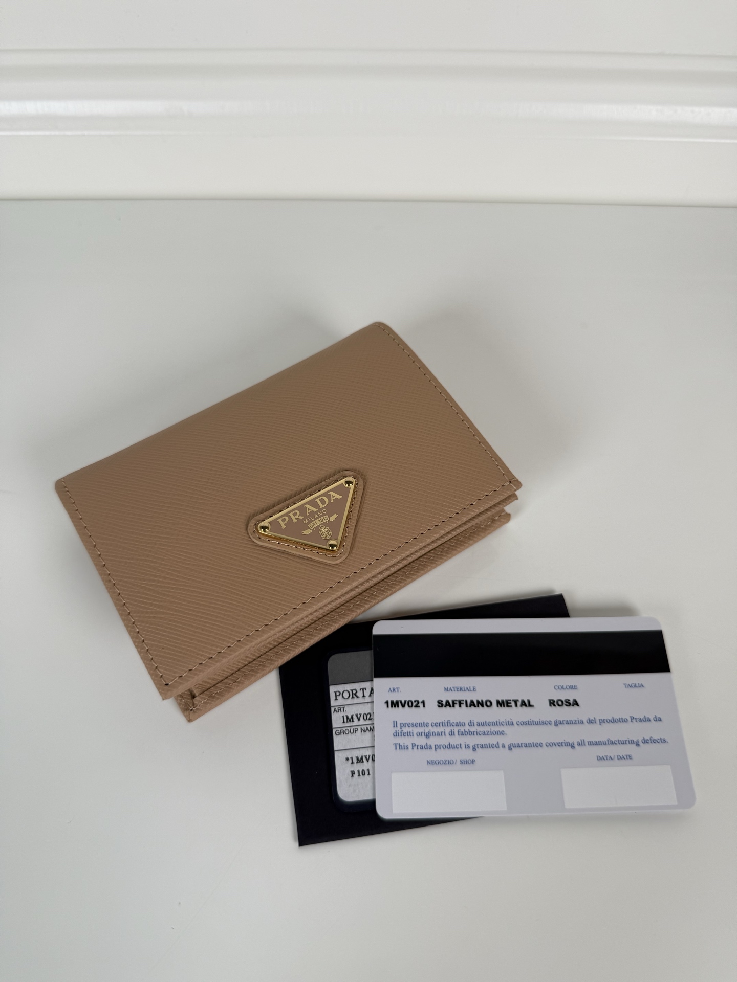 Prada Saffiano Small Wallet-Powder Pink