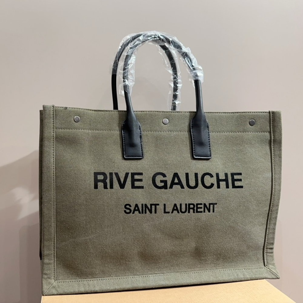 Saint Laurent YSL Rive Gauche canvas tote bag