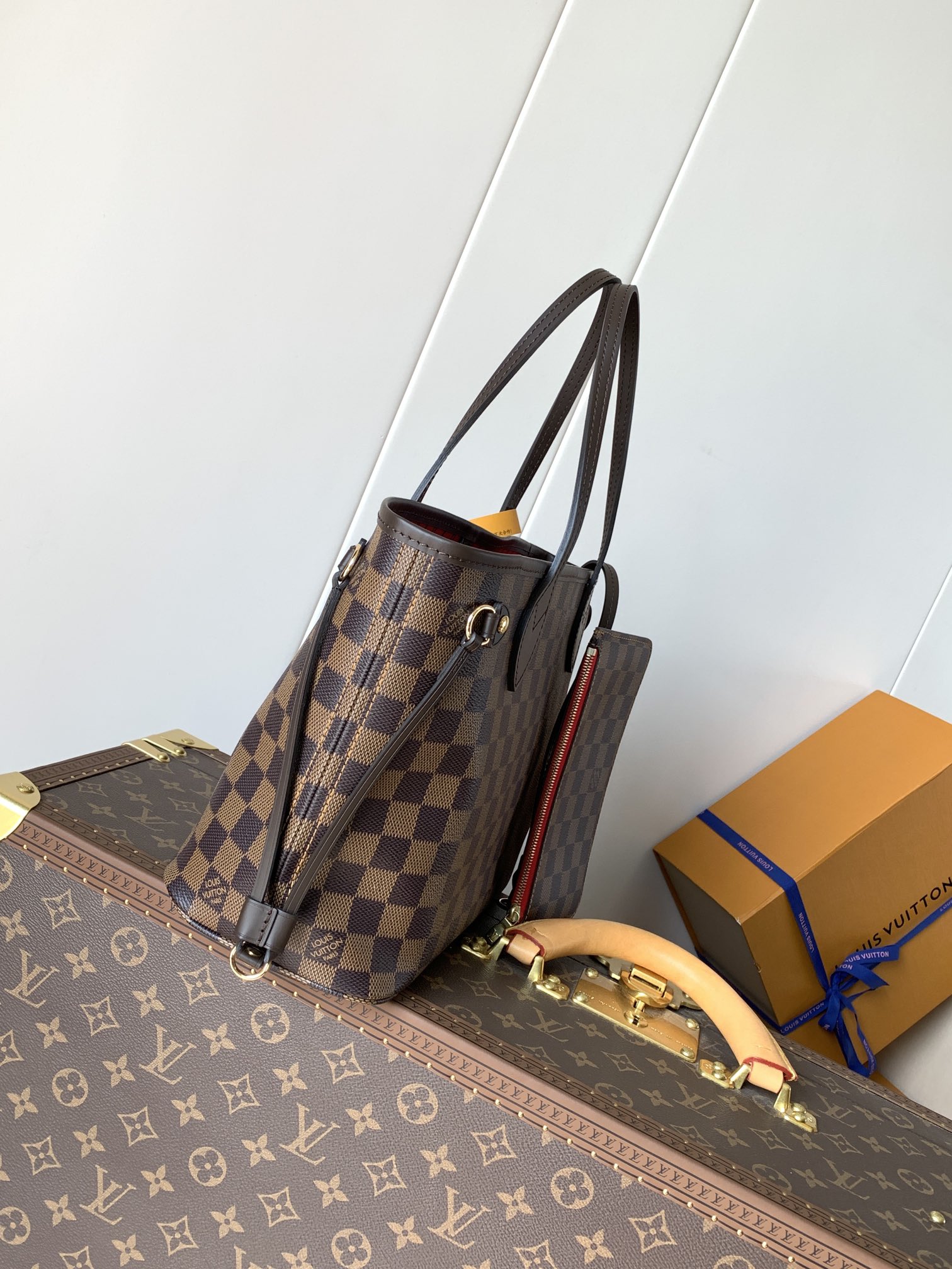 N40600 LV Neverfull PM in Damier Ebene Canvas