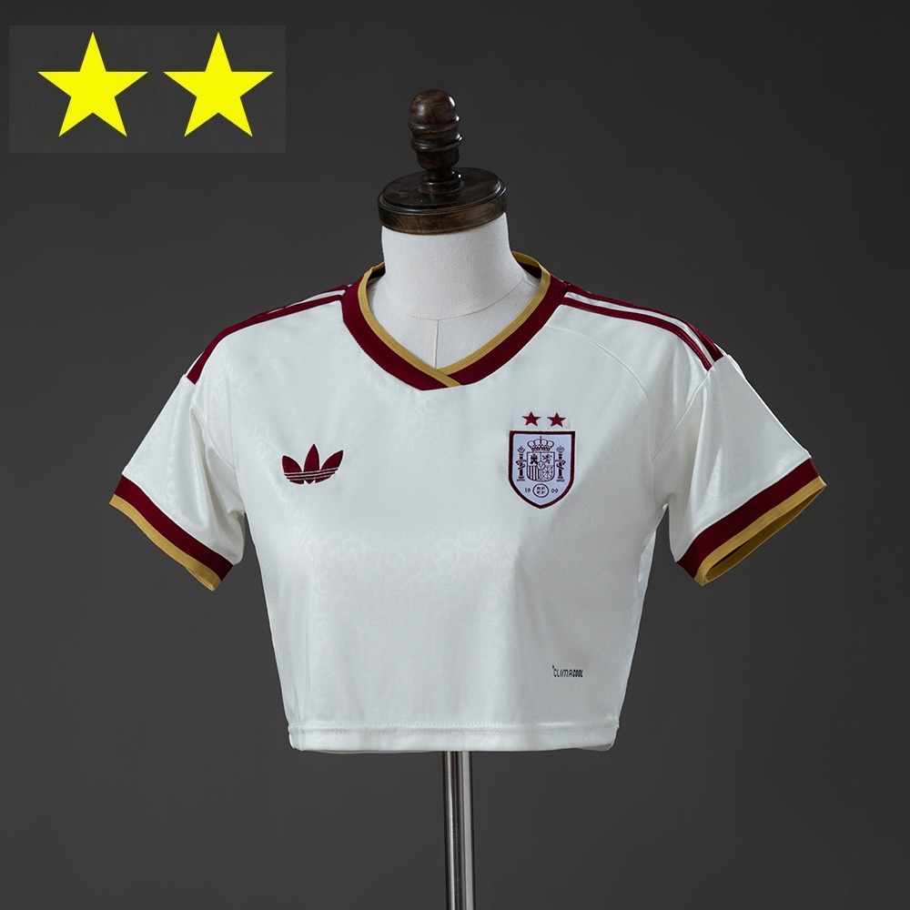 （Two stars）Short Style Female 2026 World Cup Spain Away Jersey S-XXL