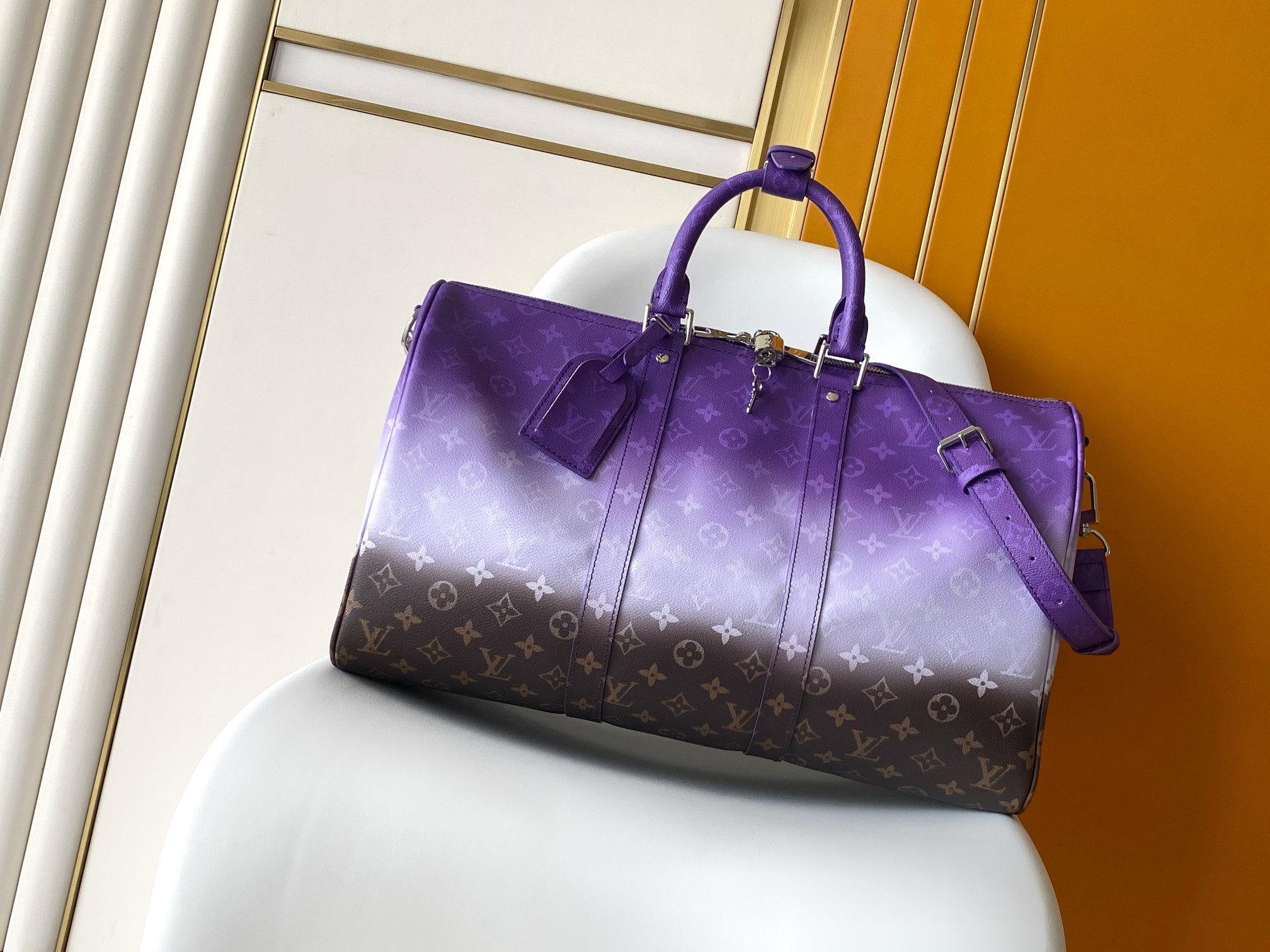 Louis Vuitton Keepall 45 Travel Bag Purple Gradient