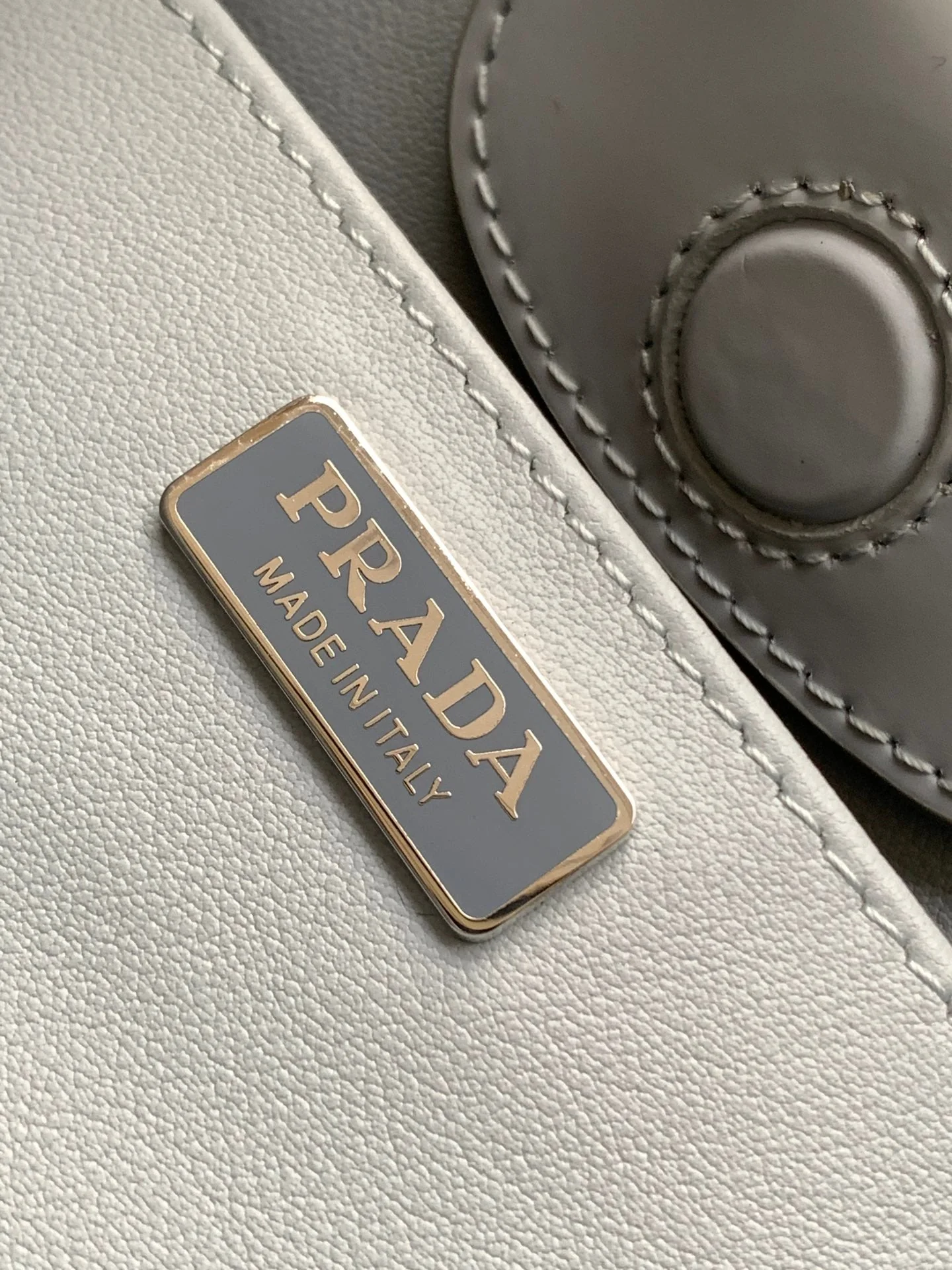 Prada CLEO 30 GREY BRUSHED LEATHER SHOULDER BAG