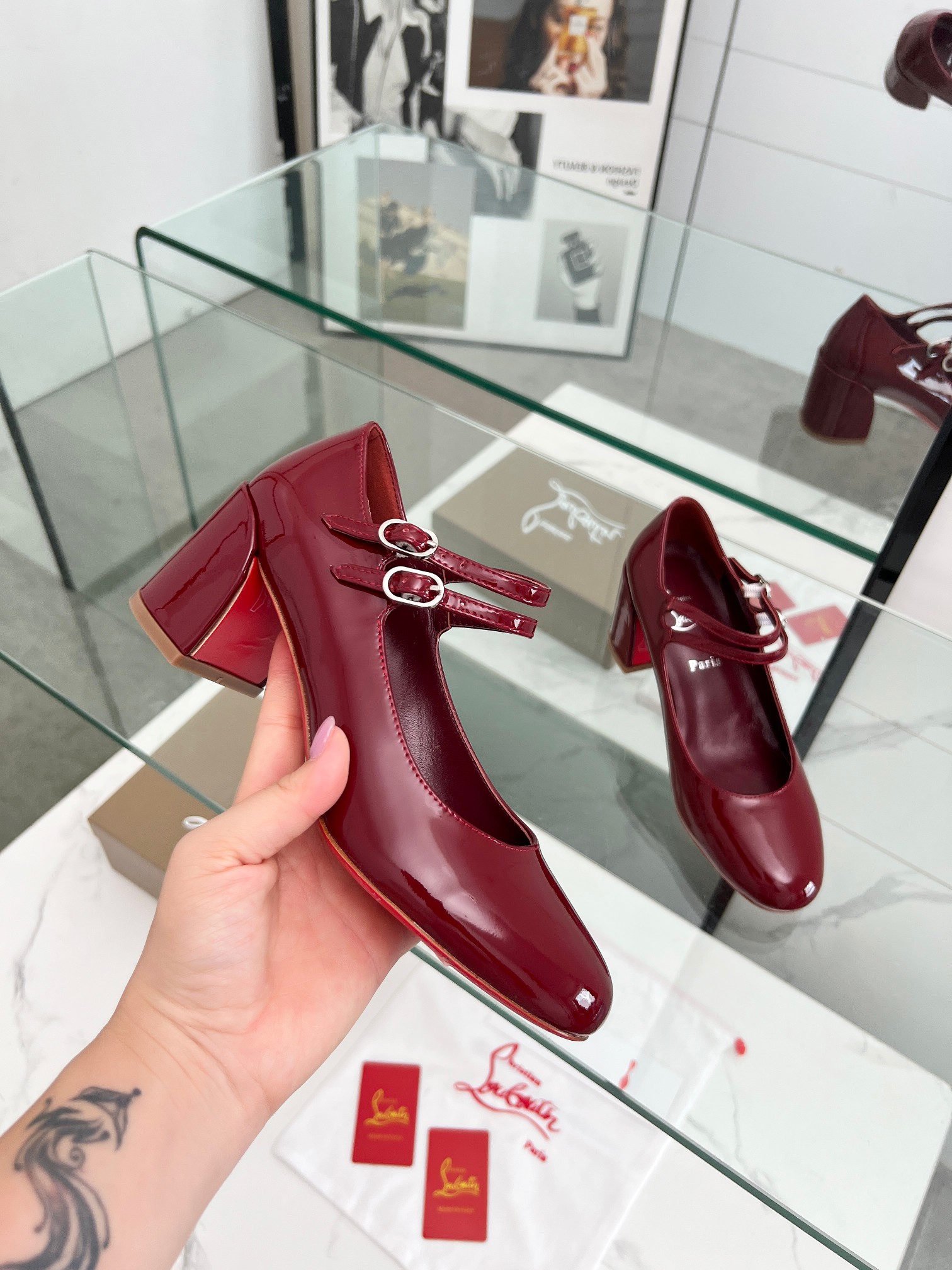 Christian Louboutin Patent leather Pump with strap