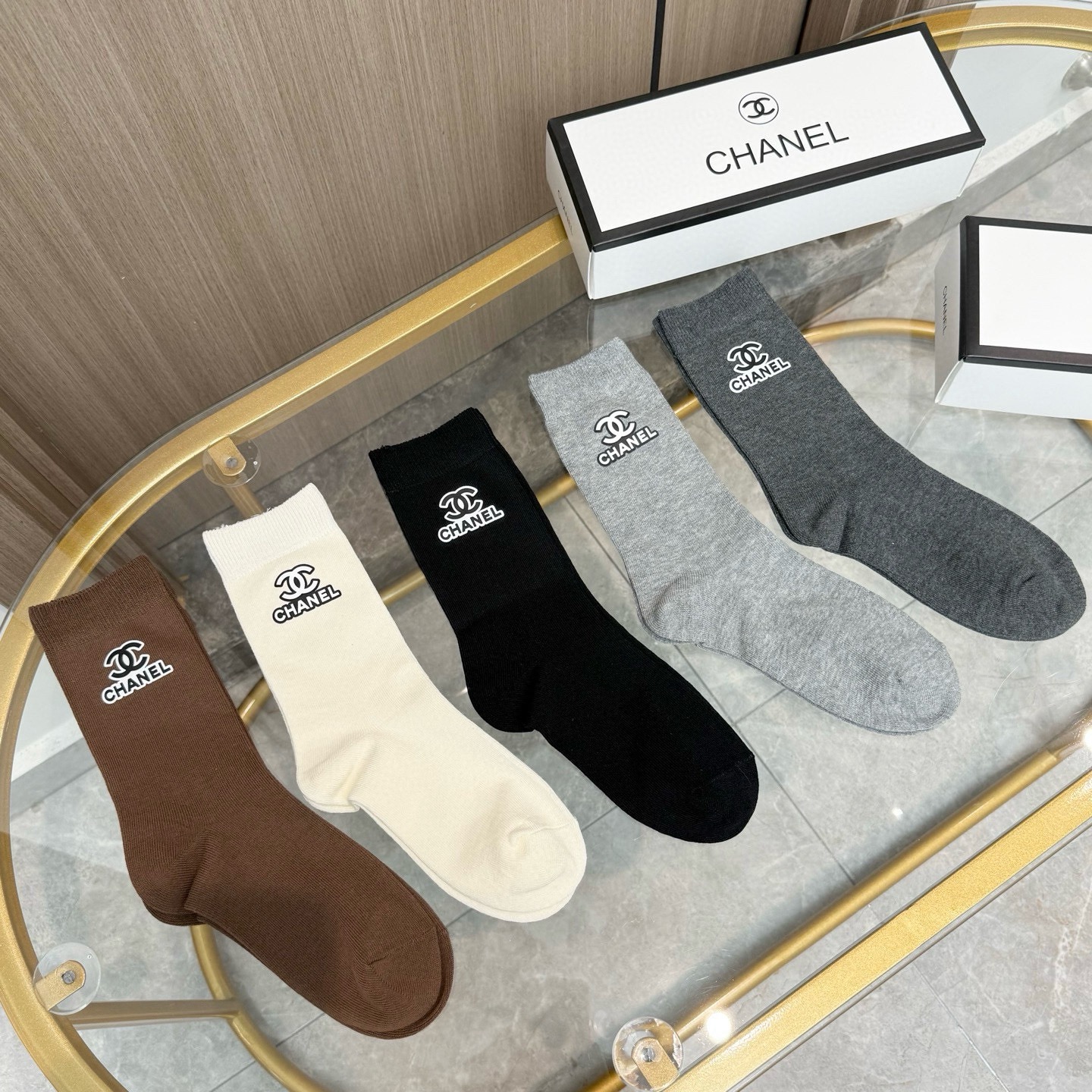 Chanel  Wool Socks ( 5 pairs)