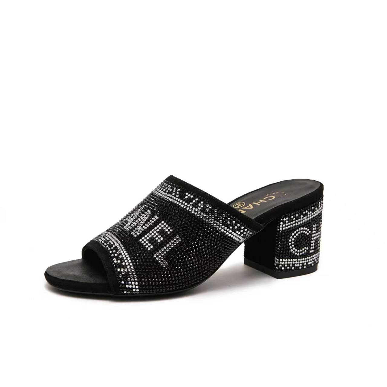 Chanel 2026 New Heeled Slide with crystals