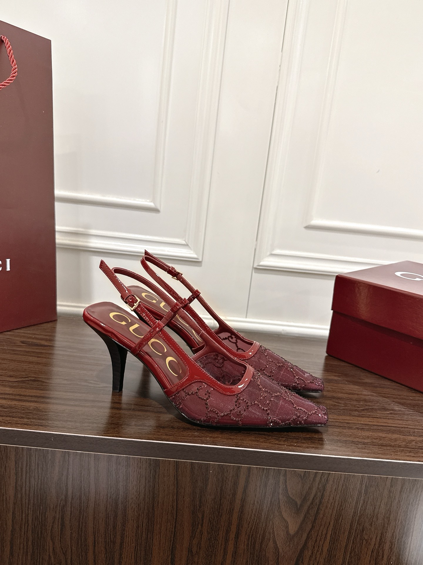Women's Gucci  GG crystal slingback pump