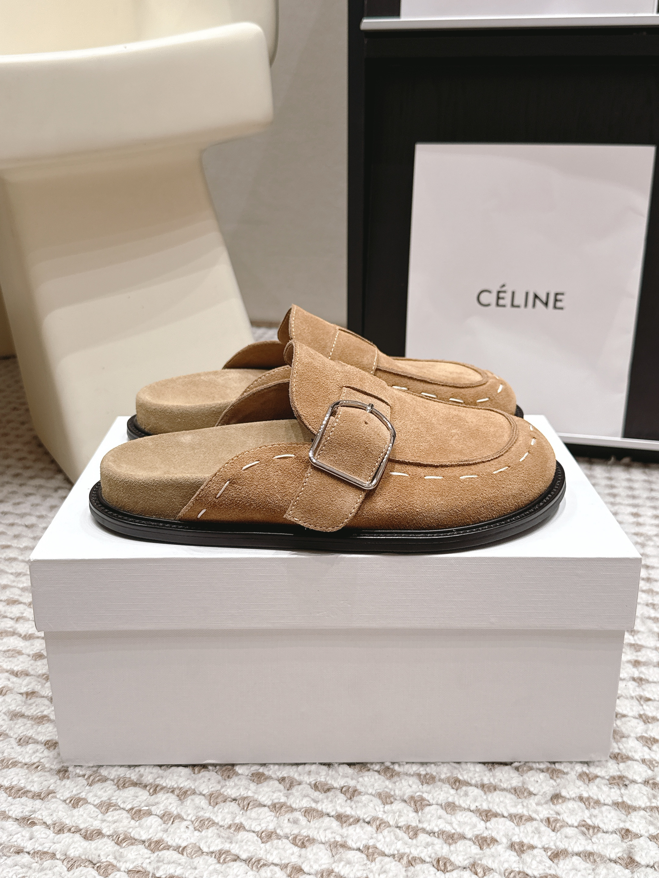 The Row Suede Mule