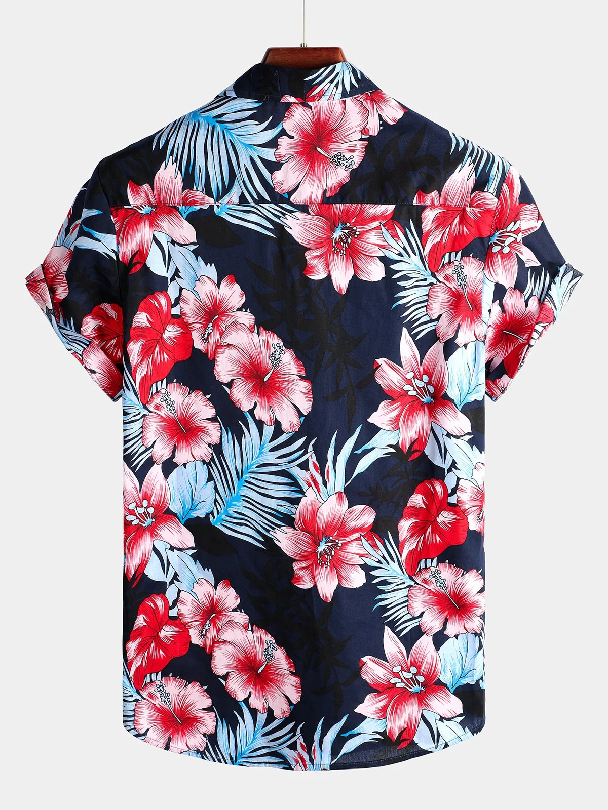 Men's Tropical Hawaiian Floral Cotton Shirt