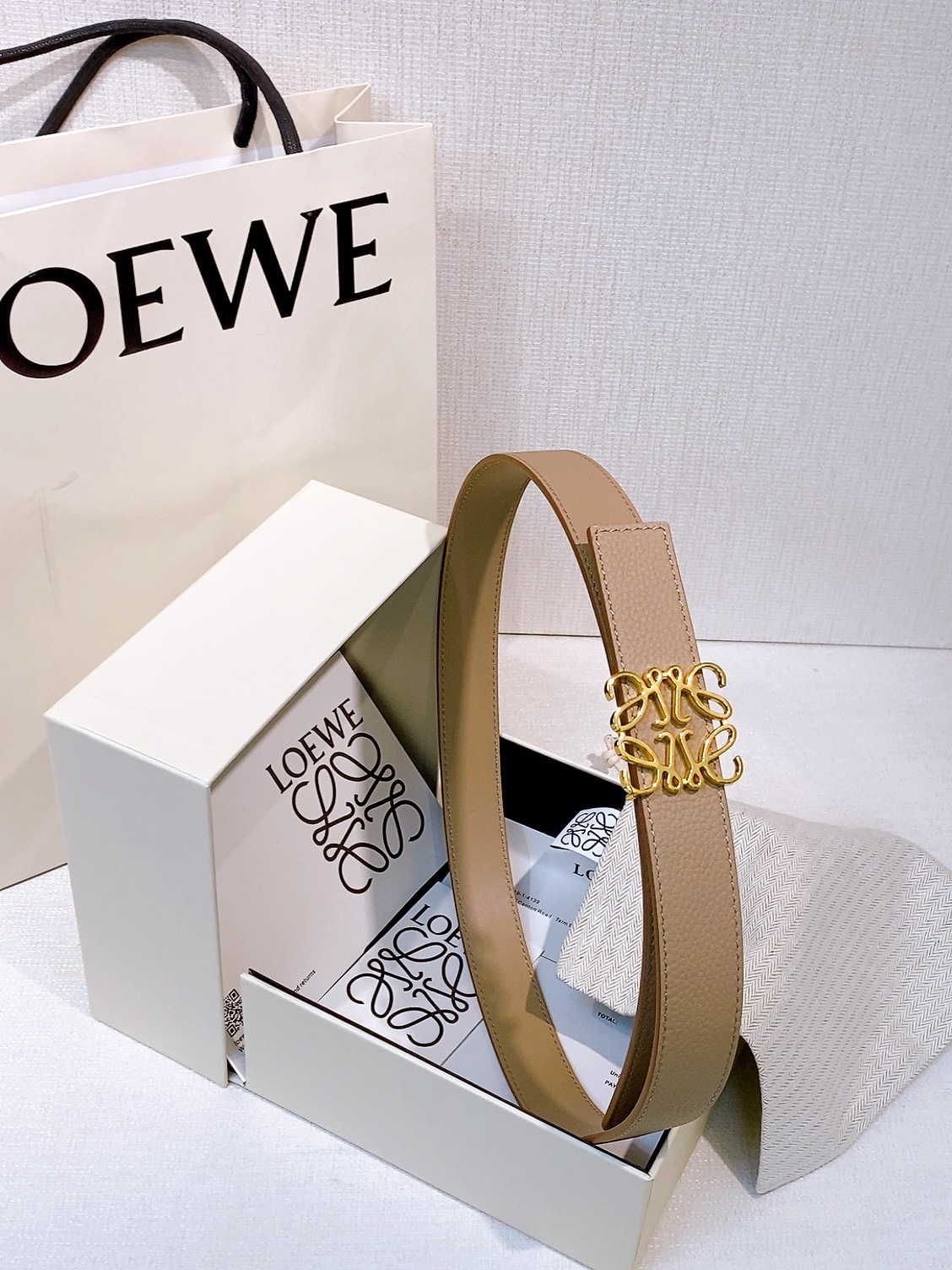 Loewe Anagram Reversible Leather Belt 2.8cm