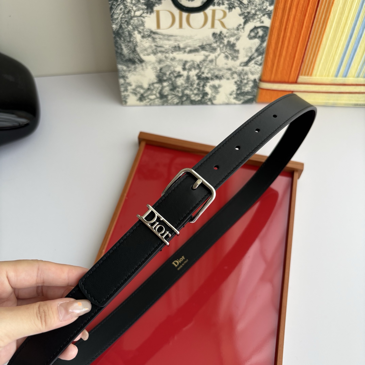 Dior D-dream Small Leather Belt 2cm