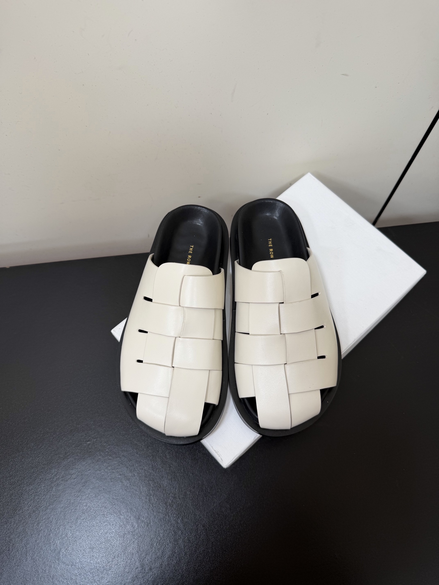 The Row Woven Leather Mules
