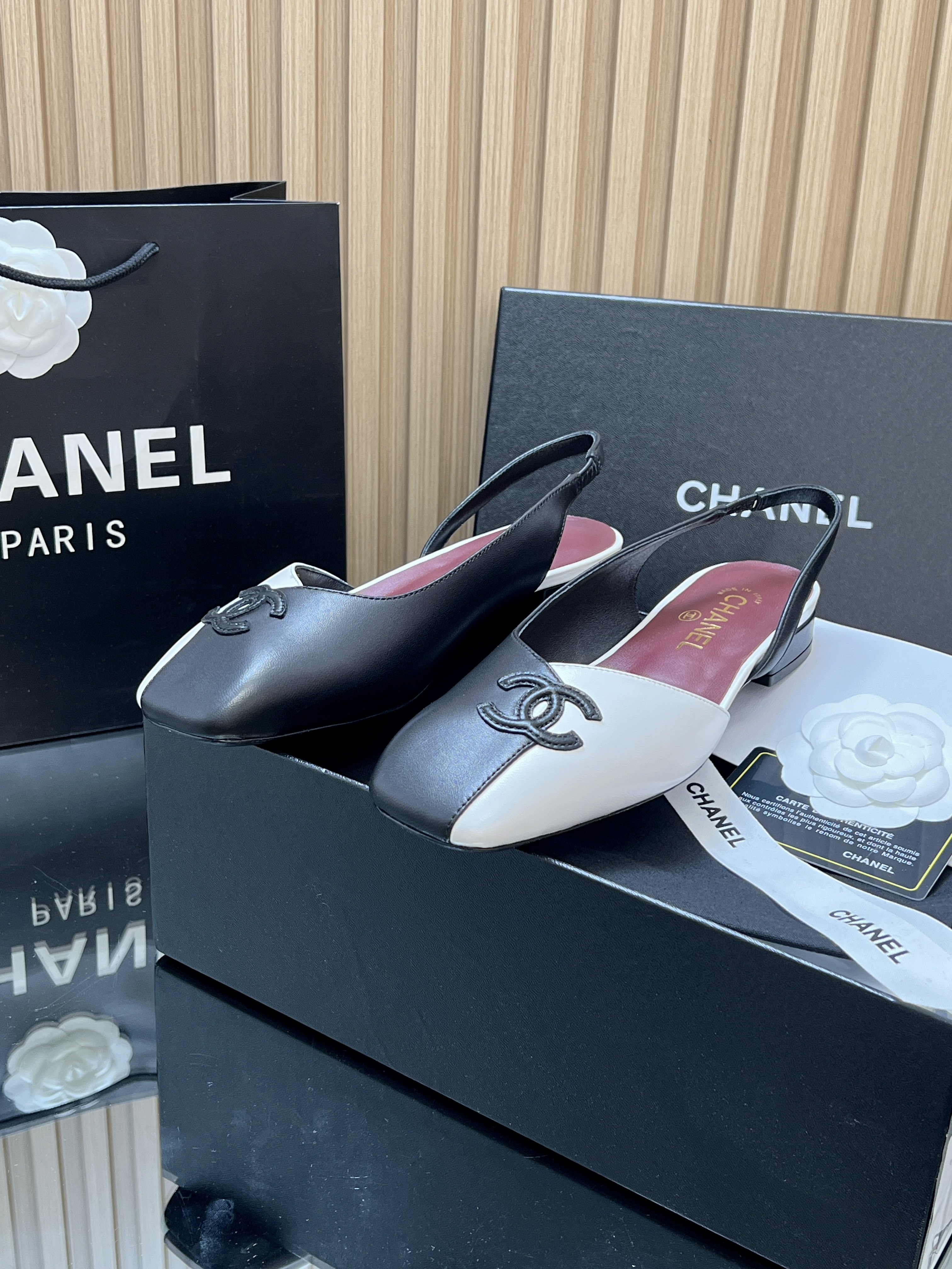 Chanel Slingback in low heeled