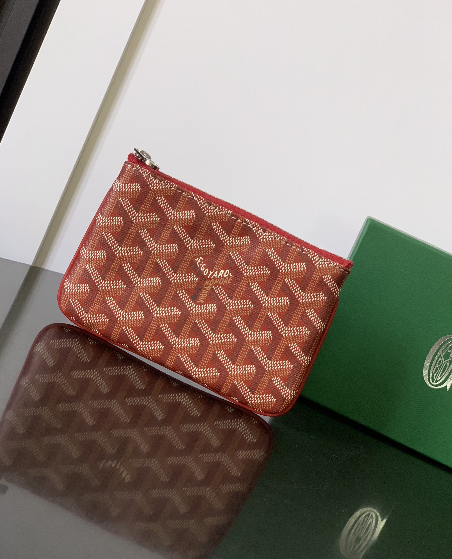 Goyard Sénat Mini Pouch in Red