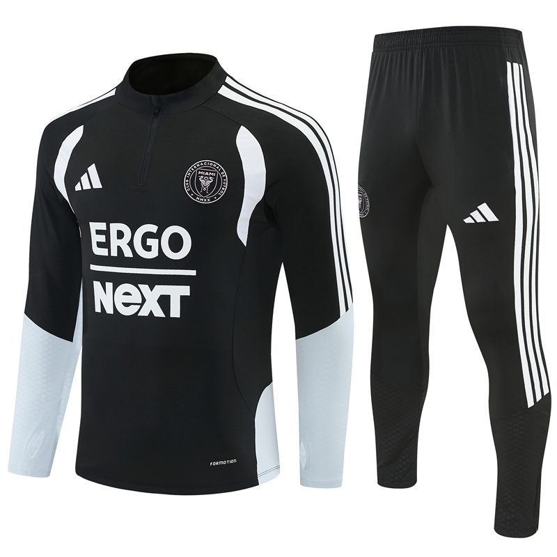 Adult/ Kids Miami 2627 Half Zippered Training Suit - Black