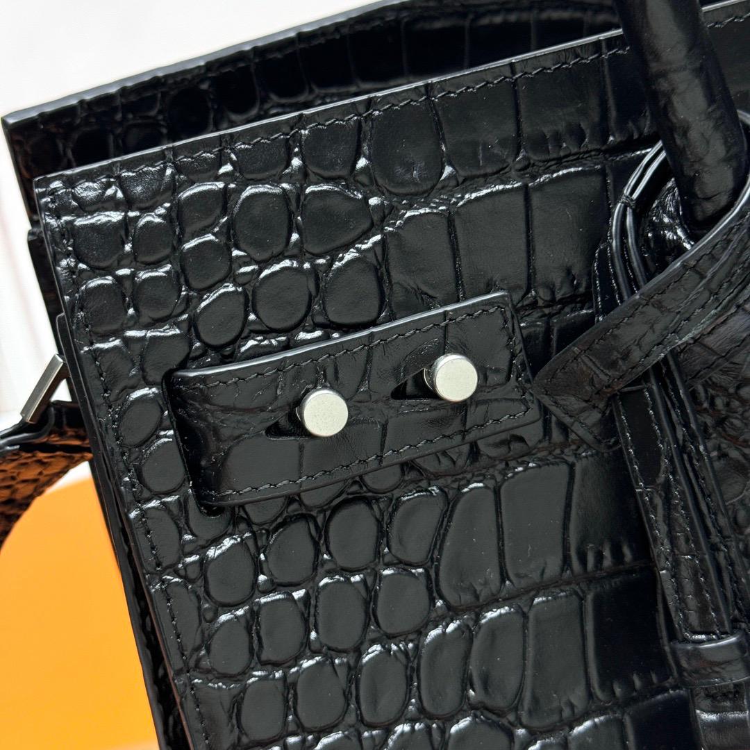 Saint Laurent YSL Black crocodile bag