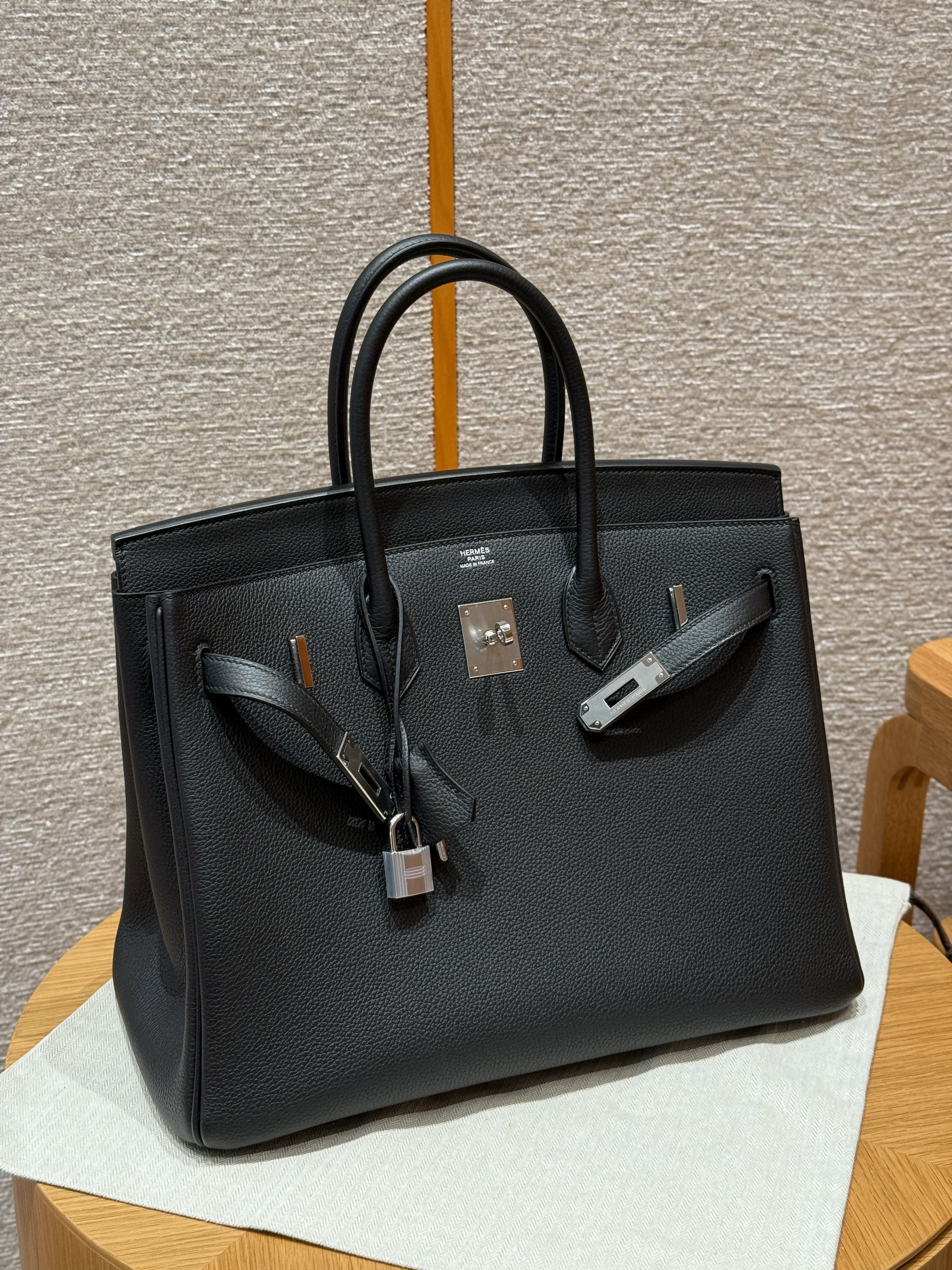 Hermes Black Togo Birkin 35 Bag