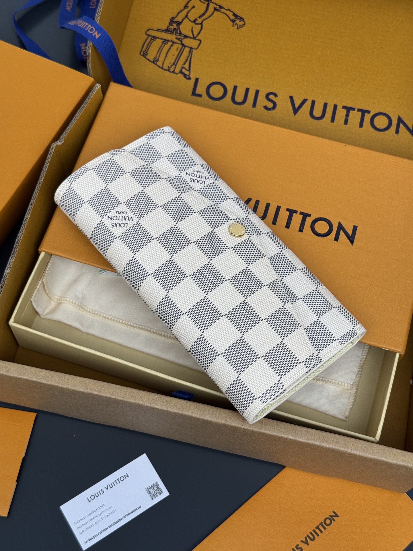N63208 LV Sarah Wallet Damier Azu Canvas