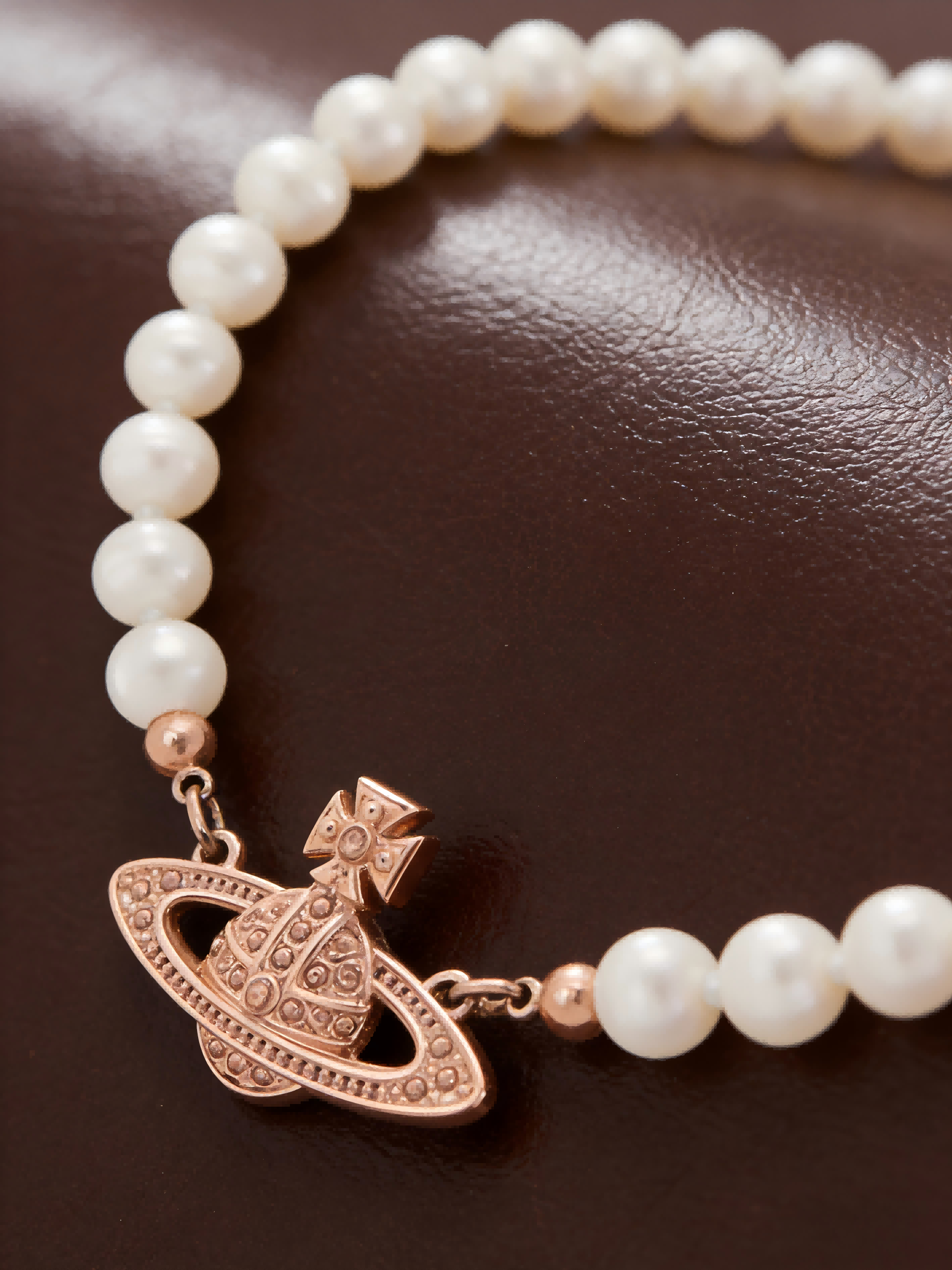 2026 New Rose Gold-Tone Pearl Choker Necklace, Vintage Orb Pendant, Elegant Dainty Jewelry for Daily Wear