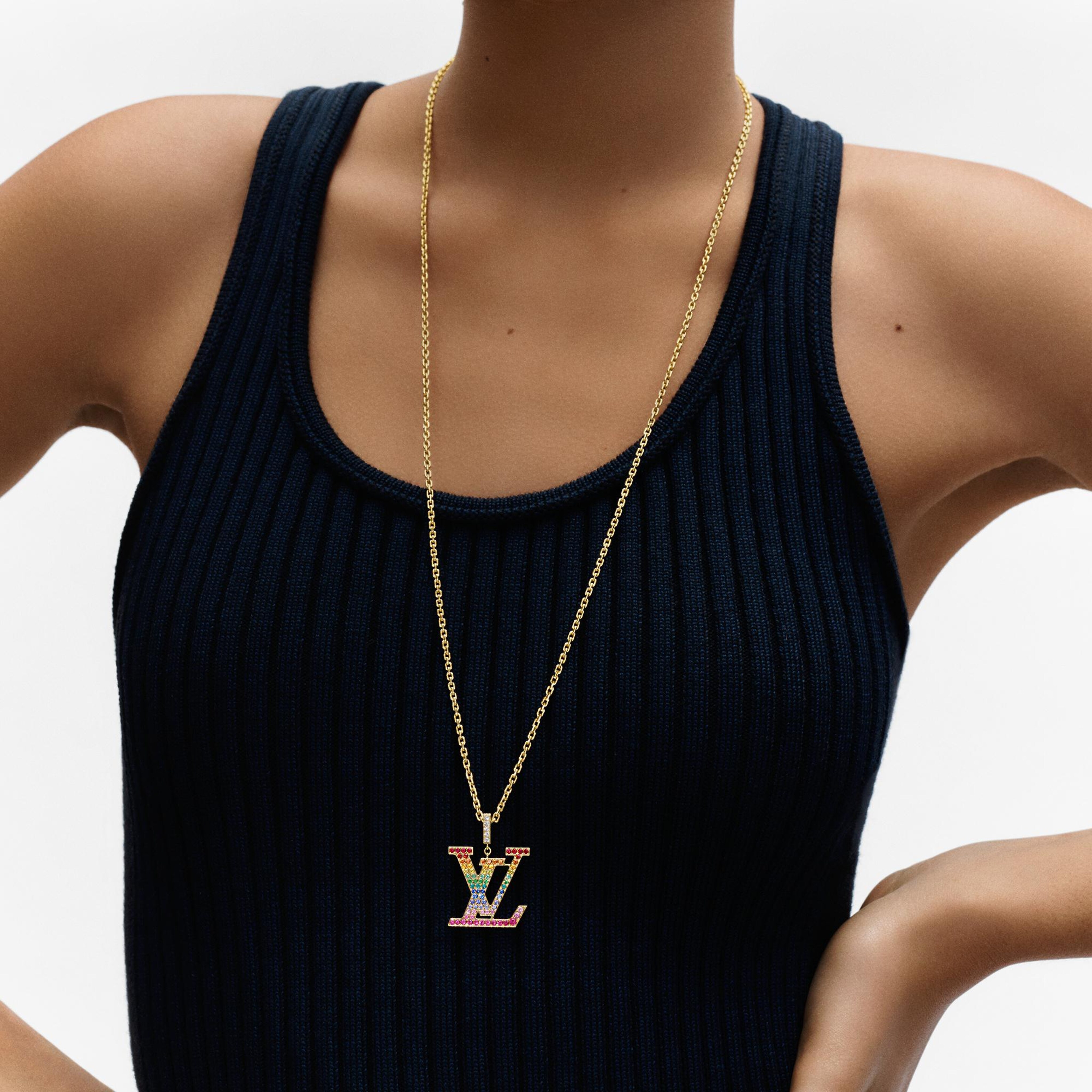 ペンダント LV XL レインボー（イエローゴールド×カラーストーン）