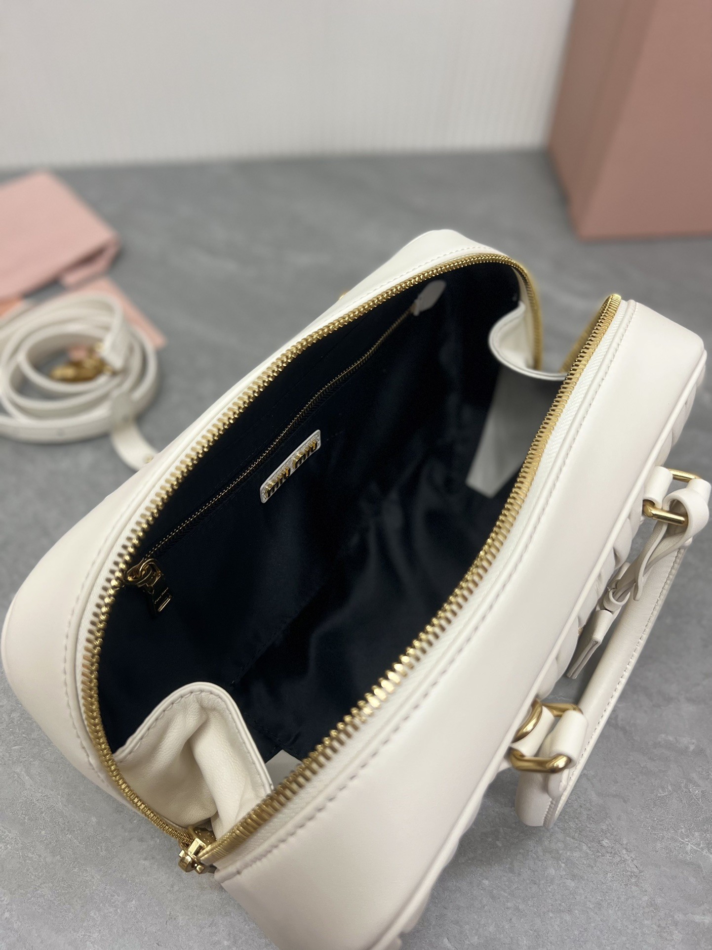 Miumiu Arcadie matelassé nappa leather bag