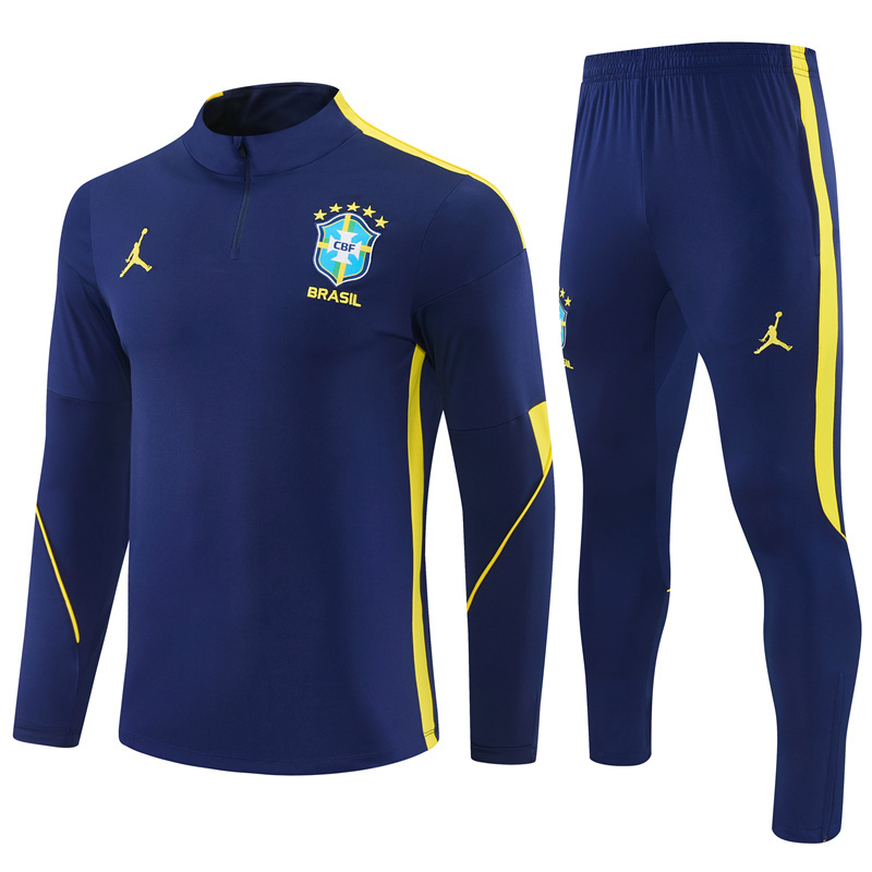 Adult / Kids 2627 Brazil Half Zipper Training Suit