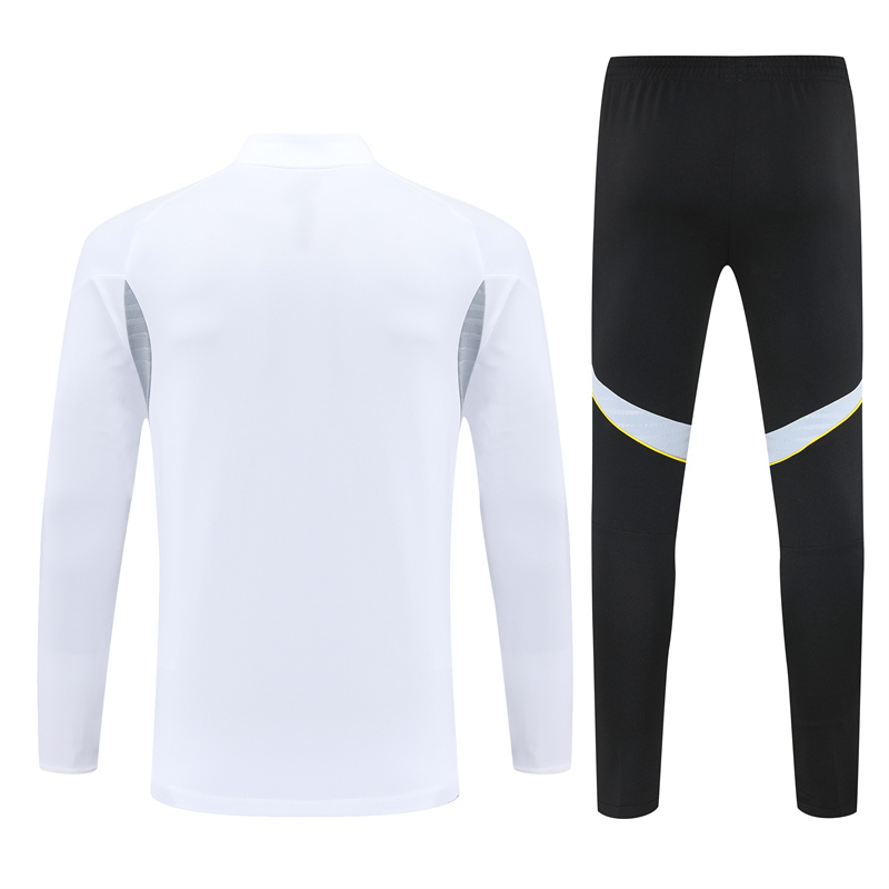 Adult/ Kids 2526 Half Zipper Training Suit White 10-2XL