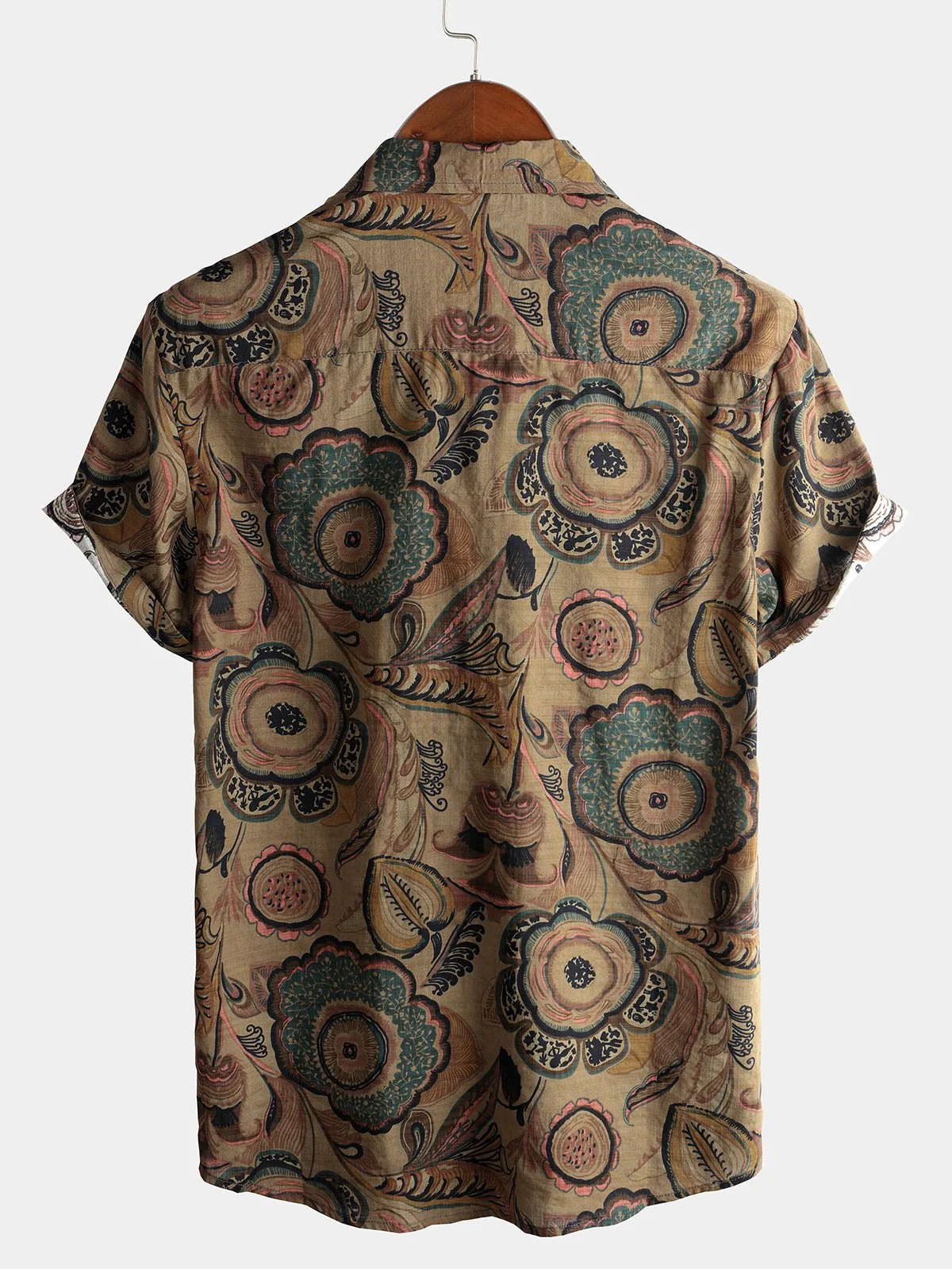 Men's Retro Cotton Short Sleeve Shirt