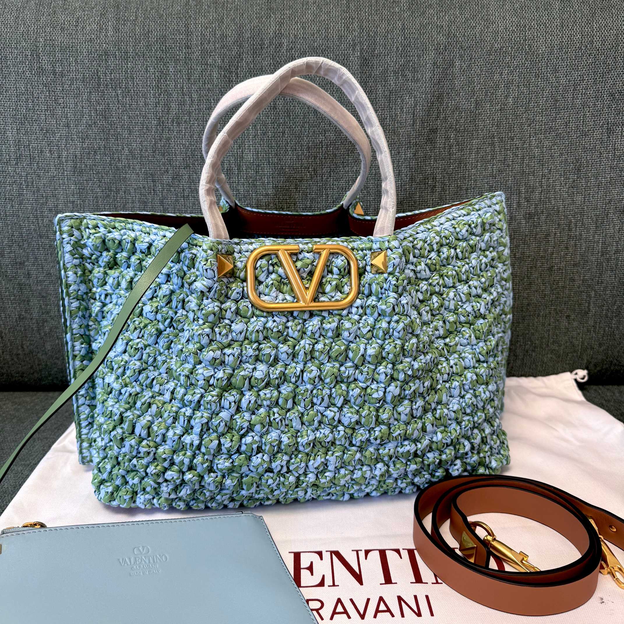 Valentino Garavani Tote Multicolored in Raffia