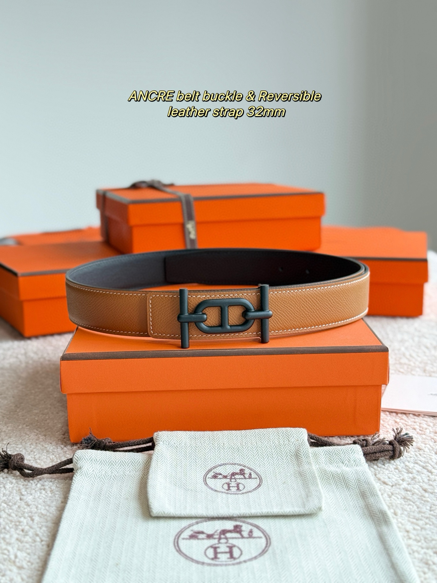Hermes Ancre  Reversible Leather Belt 32mm