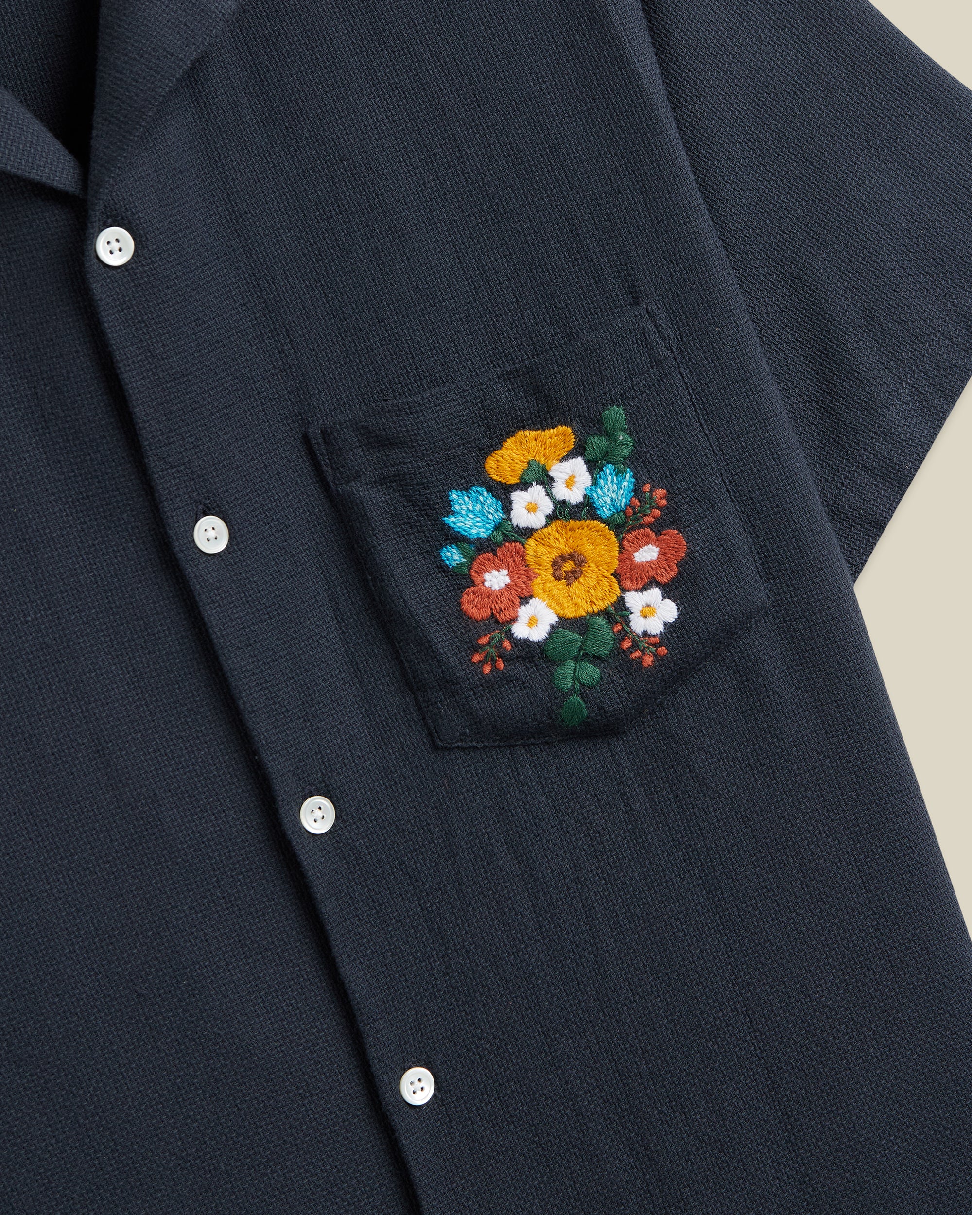 EMBROIDERY PIQUET - NAVY