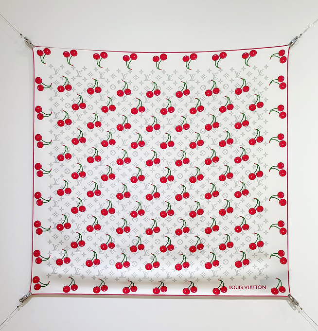 LV x TM Monogram Cherry Blossom Silk Square 90