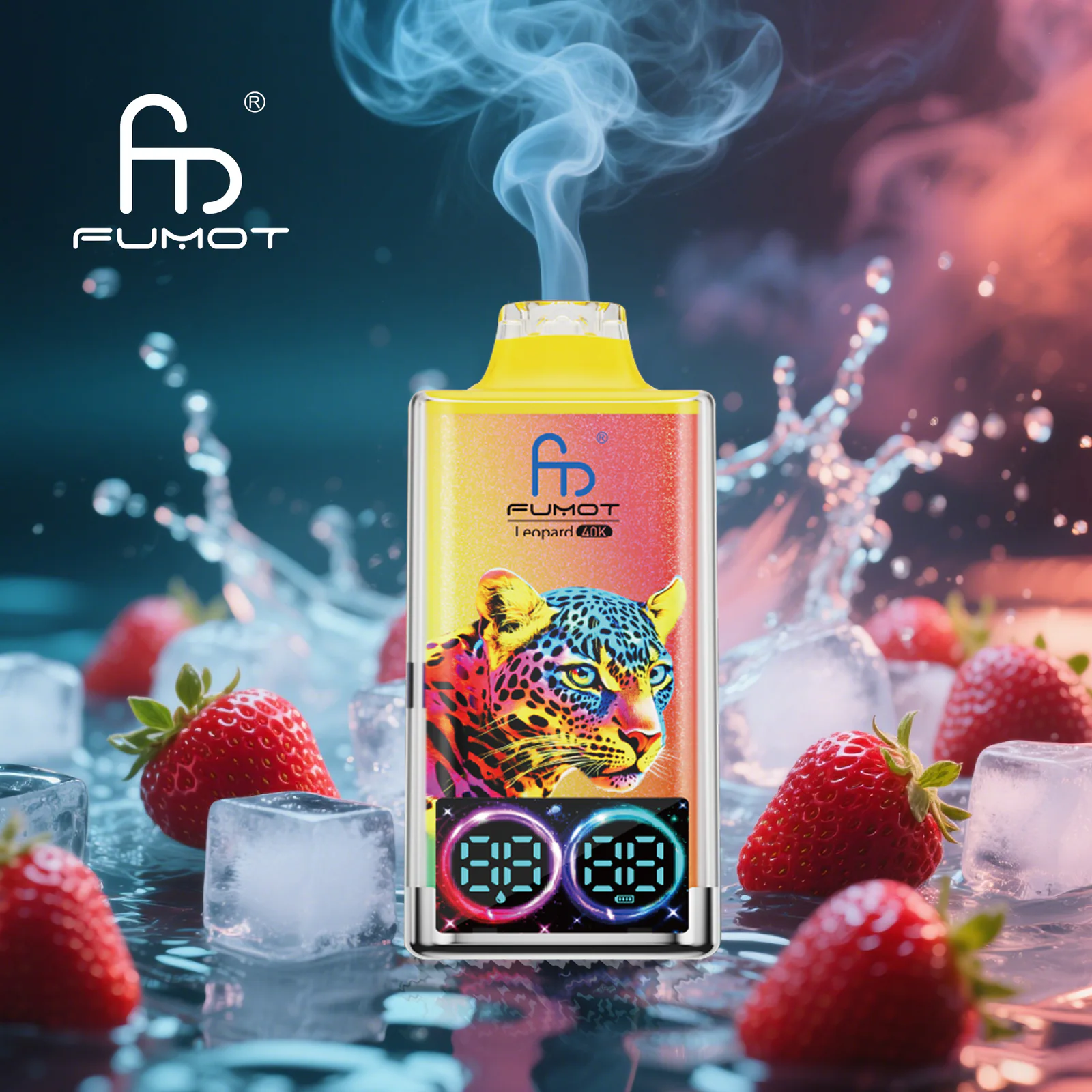 FUMOT Leopard 40K EU Edition Disposable Vape – Strawberry Ice - Vaba Vape-Shop
