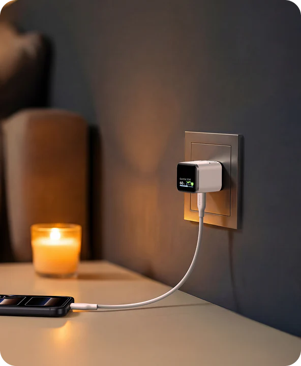 Charger (45W, Smart Display, 180° Foldable)