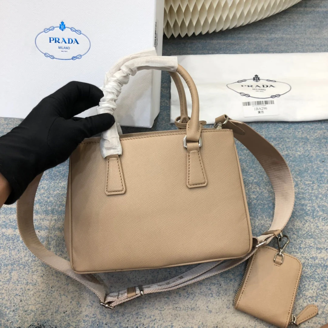 Prada MINI 23 BAG IN TAN BEIGE SAFFIANO LEATHER