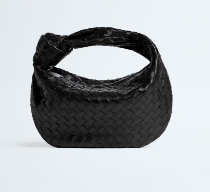Bottega Veneta Small Jodie Bag in Black Fondant Intrecciato leather